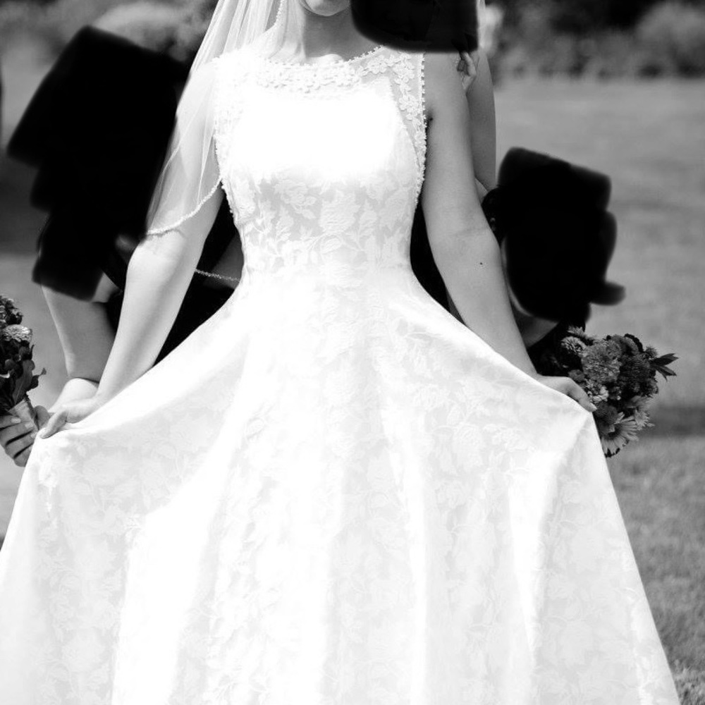 Demetrios Wedding Dress with beading & lace-up back